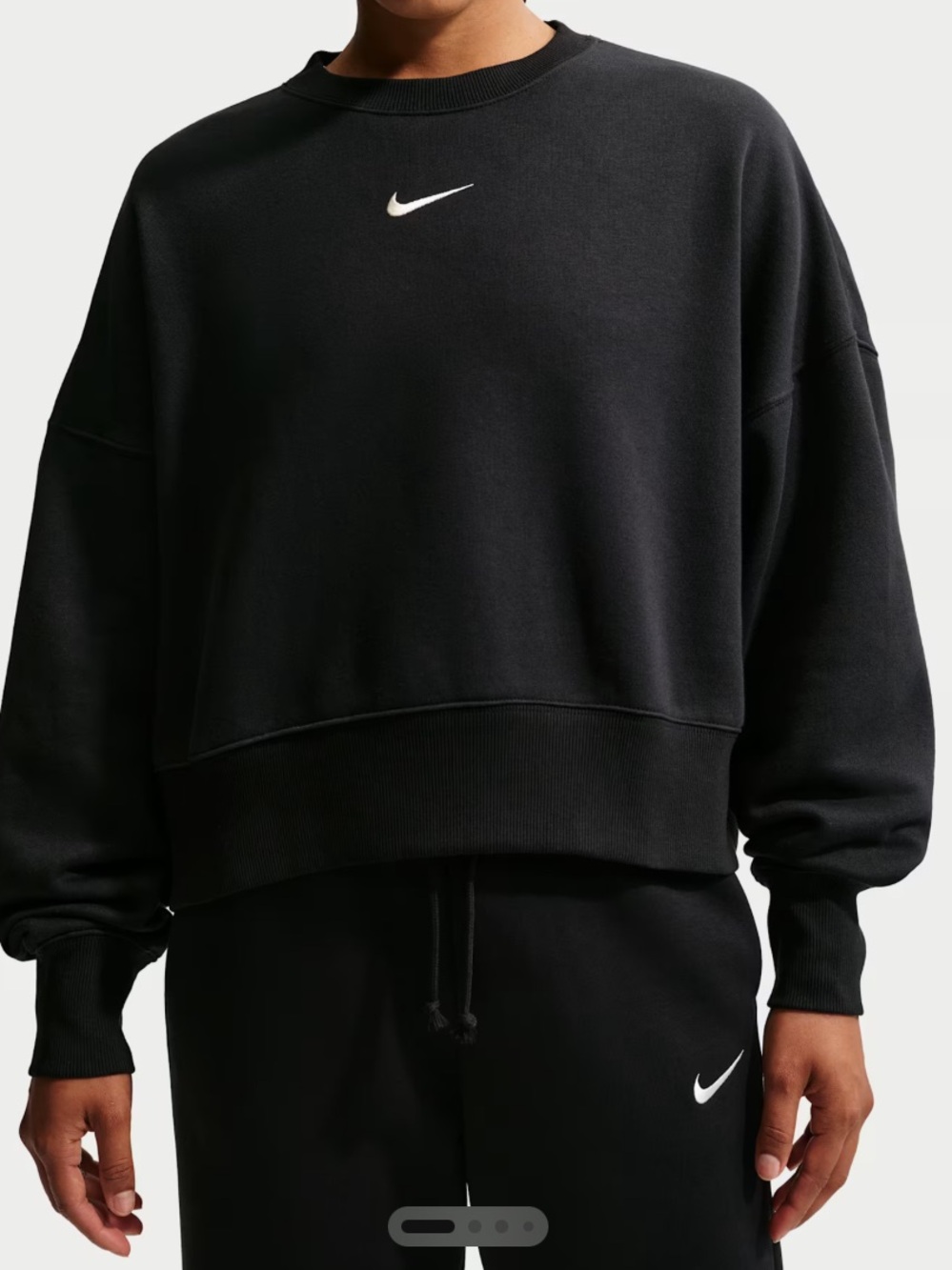 Nike Black Crewneck Sweatshirt with White Swoosh